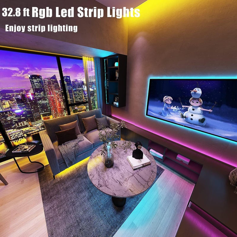 Keepsmile 32.8ft Strip Lights Smart App Music Sync Color Changing RGB Bluetooth LED Strips with Remote Led Lights for Bedroom Home Decoration - Image 2